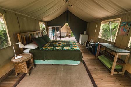 Ikurangi Eco Retreat - Ariki Safari Tent interior