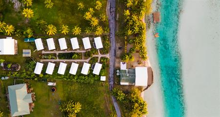 Aitutaki Village - Aerial View day
